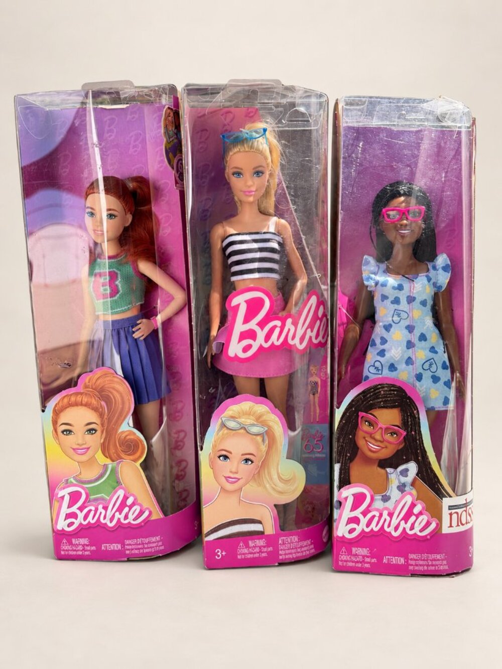 Barbie Fashionistas 3-Doll Bundle #213 #229 #232 in Boxes